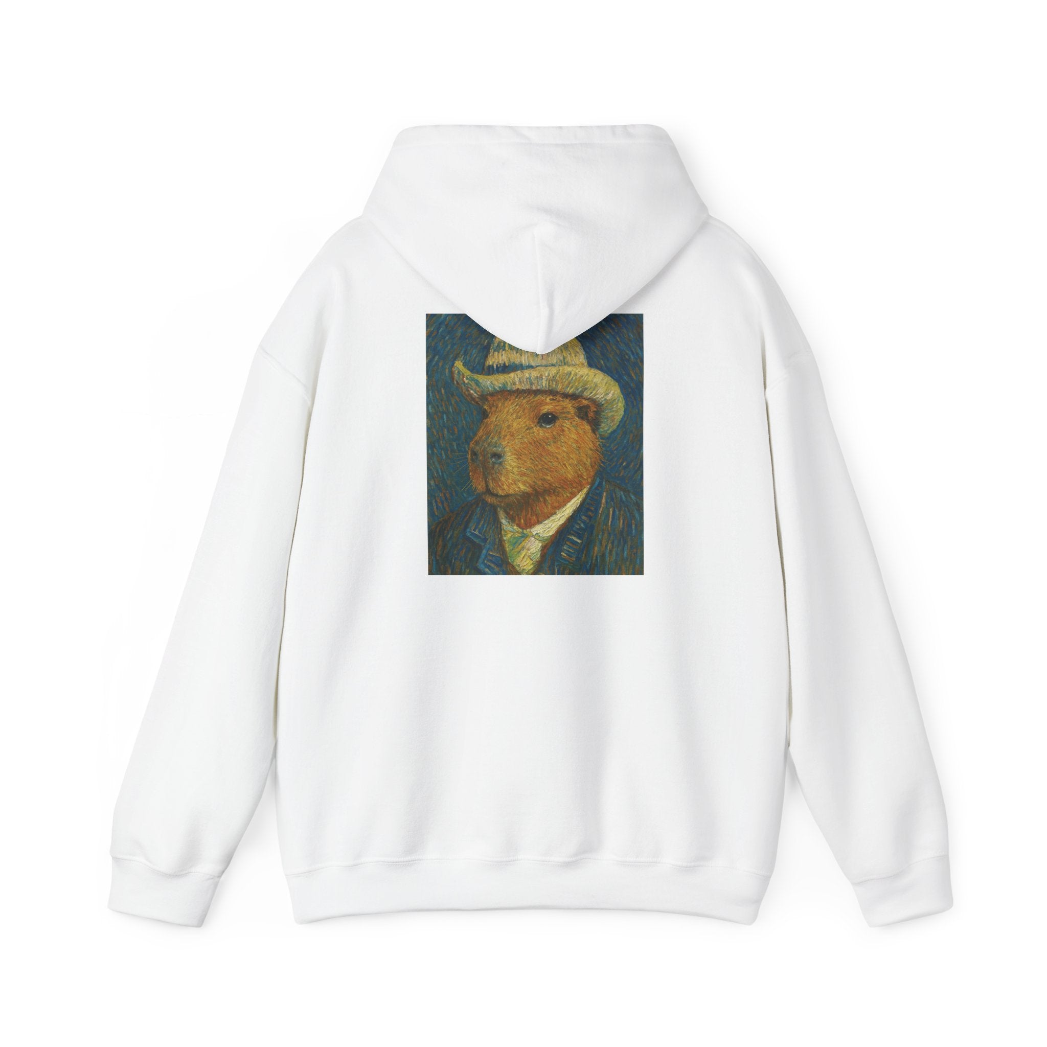 Image of Stay Cozy and Stylish: Discover the 'Vincent van Capy' Hooded Sweatshirt - Perfect for Art Lovers