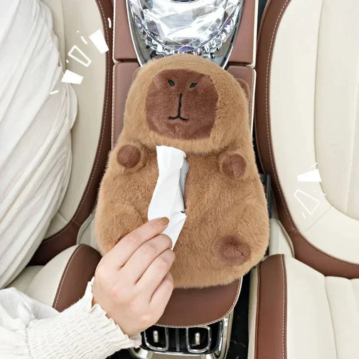 Capybara Plush Car Tissue Holder-CapyShopp
