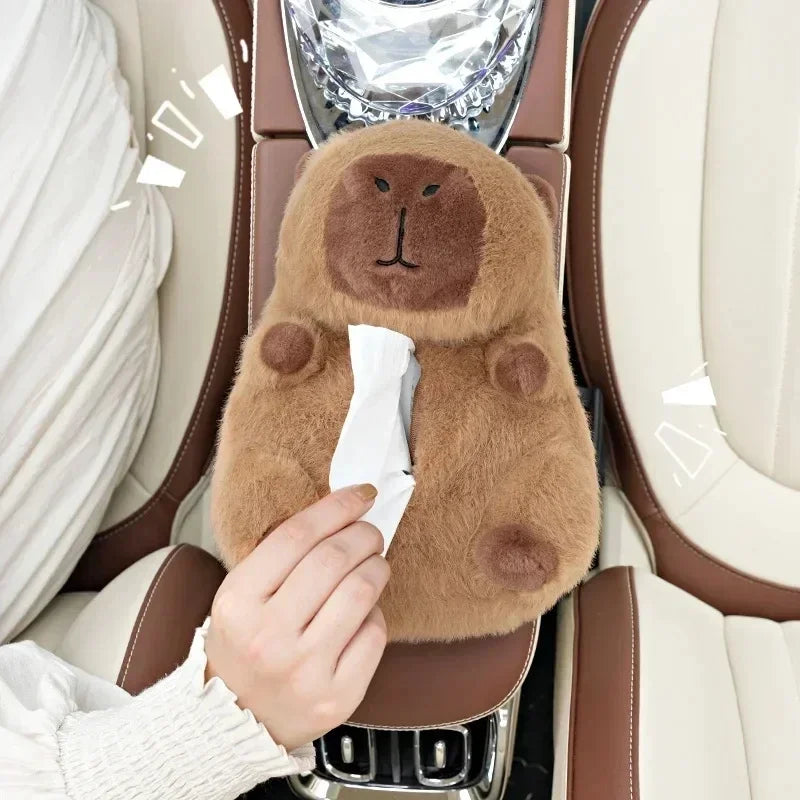 Capybara Plush Car Tissue Holder-CapyShopp