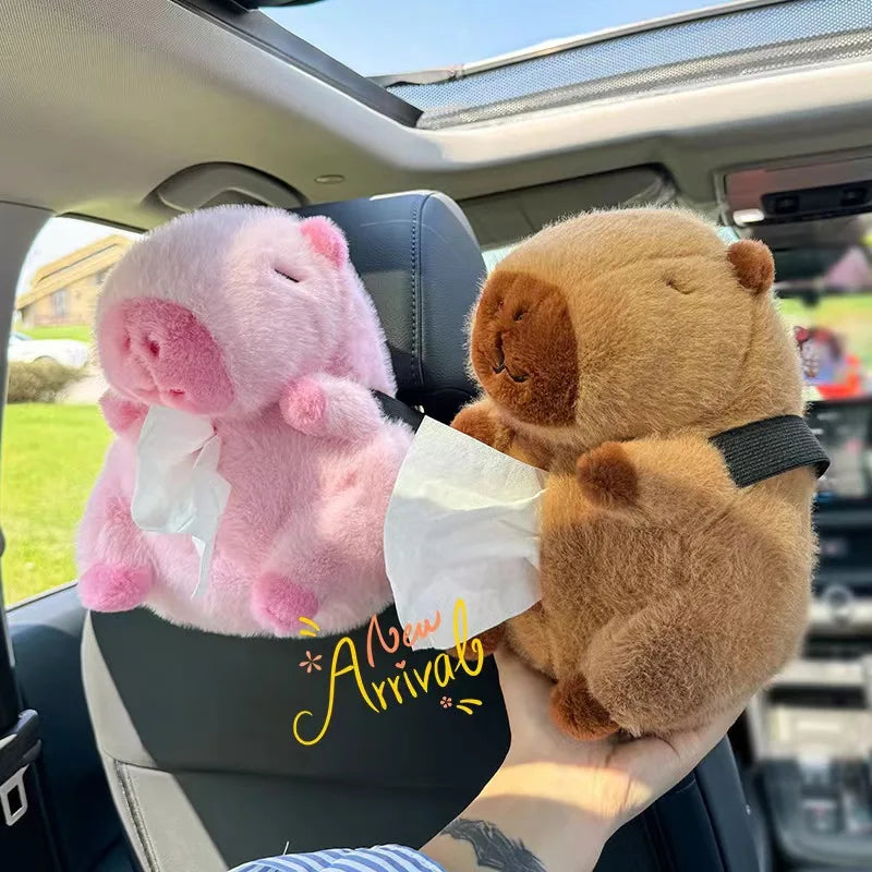 Capybara Plush Car Tissue Holder-CapyShopp