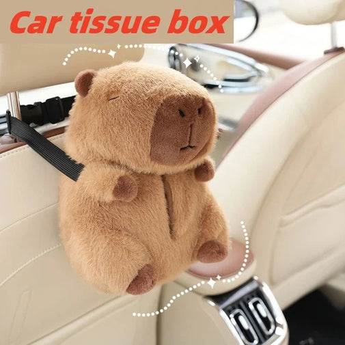 Capybara Plush Car Tissue Holder-CapyShopp