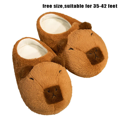 Cute Capybara Plush Slippers-CapyShopp