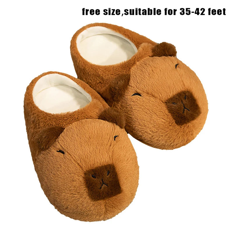 Cute Capybara Plush Slippers-CapyShopp
