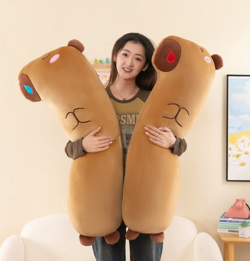 Image of Experience Ultimate Comfort with the Cute Fluffy Capybara Sleeping Pillow