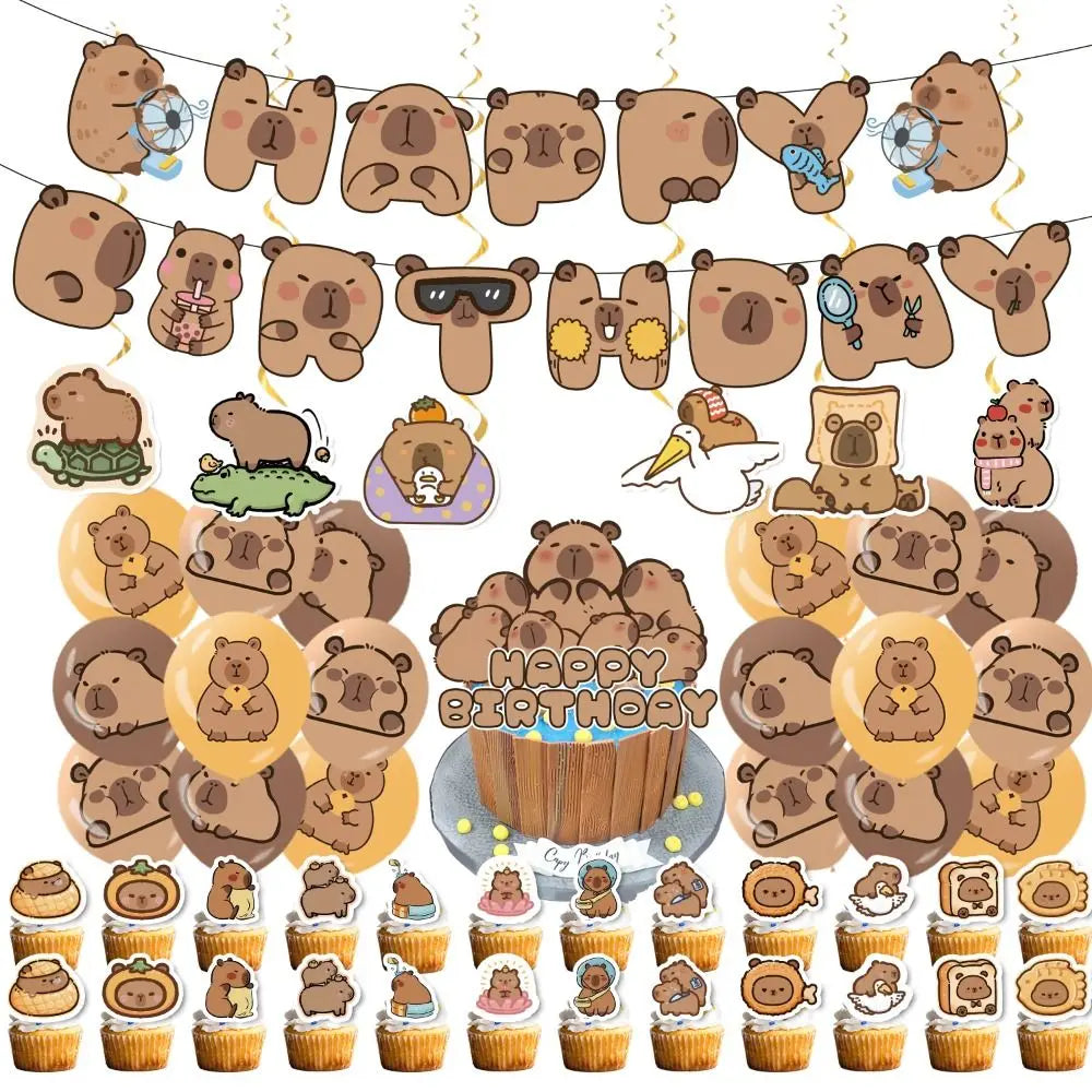 Image of Capybara Birthday Bash Set: The Ultimate Party Kit for Animal Lovers