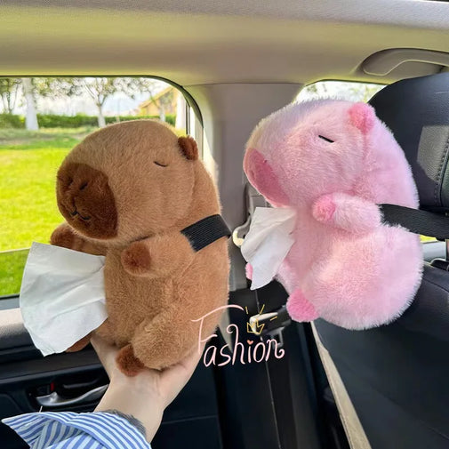 Capybara Plush Car Tissue Holder-CapyShopp