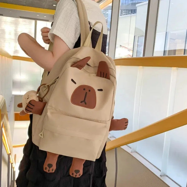 Capybara Buddy Backpack Keychain