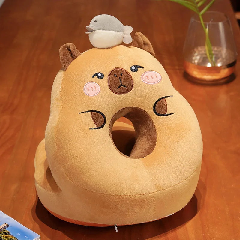 Plush Capybara Sleeping Pillow for Office or Flight-CapyShopp