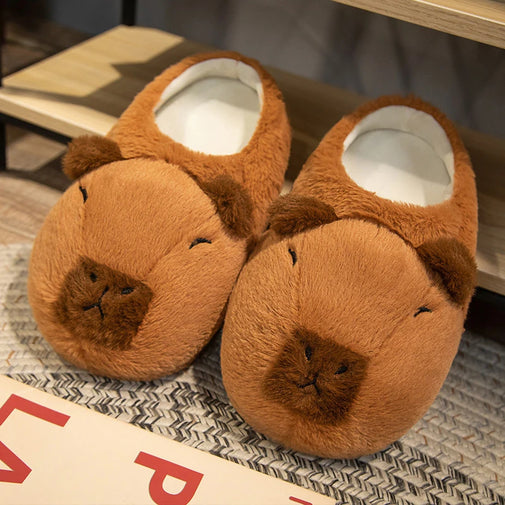 Cute Capybara Plush Slippers-CapyShopp