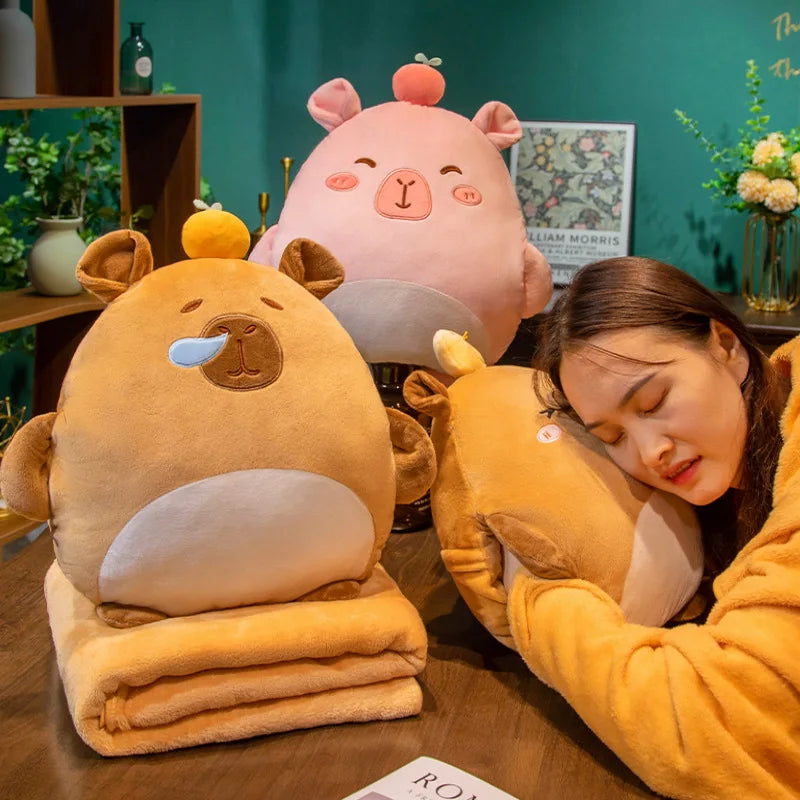 Capybara Comfort Blanket Pillow-CapyShopp